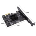 thumbnail image 2 of Tarjeta de expansión PCIe SATA III de 6 puertos FLhrweasw Controlador SATA de 6 Gbps a PCI-e 1X con soporte, 2 of 9