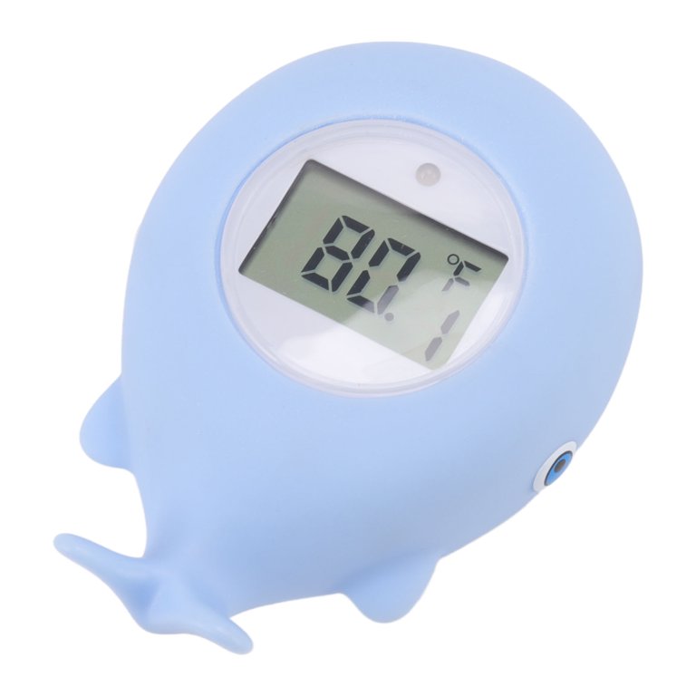 Baby Bath Tub Thermometer - Bathtub Water Thermometer with Room Temperature  - Safety Floating Whale Bathtub Toy - New Upgraded Mute Flashing Alert