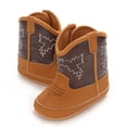 thumbnail image 7 of Emy Dola Unisex Baby Boots Newborn PU Leather Cowboy Booties Soft Sole Nonslip Crib Shoes Infant Boys Girl Western Boots 12-18 Months, 7 of 7
