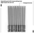 thumbnail image 5 of Paquete de 10 puntas de destornillador Torx T20 de 100 mm de longitud y vástago hexagonal de 1/4", color gris plateado., 5 of 5