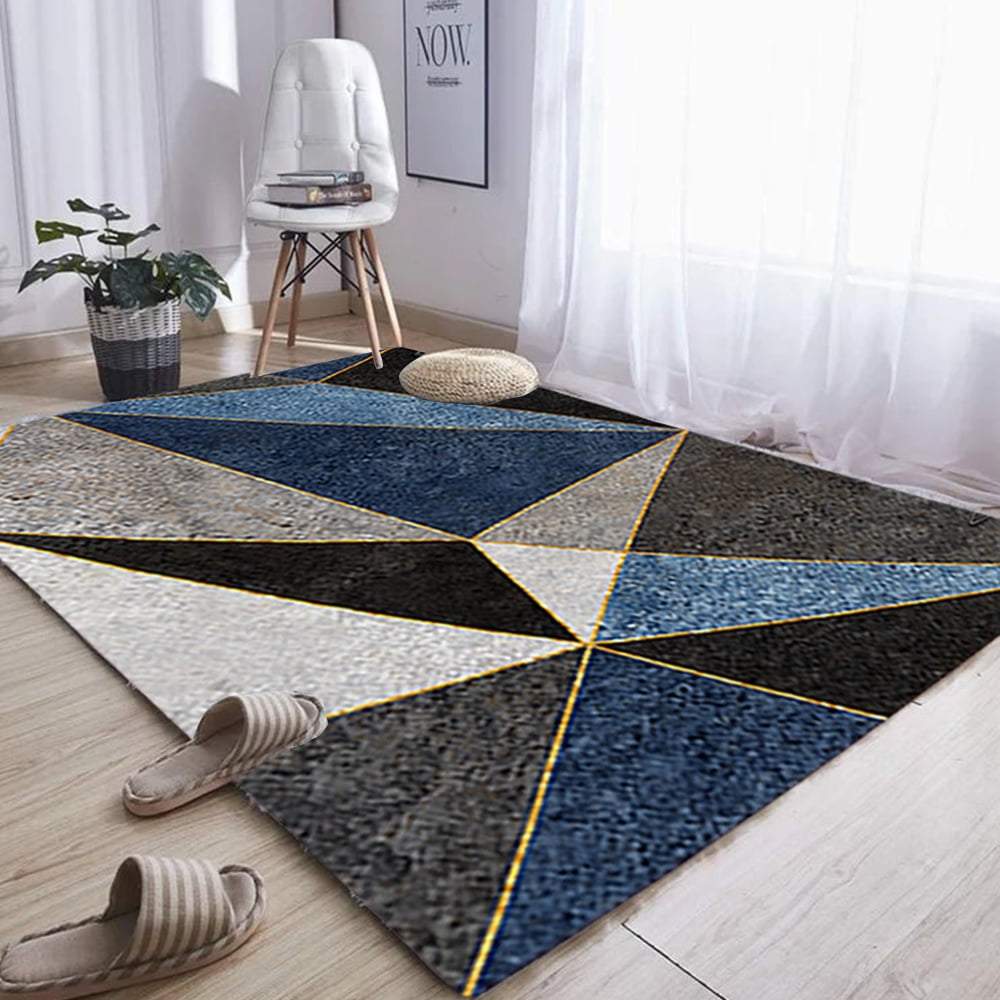 3D Hexagon Triangle Circle Non-Slip Rug Door Shower Play Mat Hearth Floor Carpet 