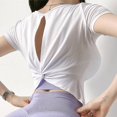 thumbnail image 3 of Cloud Hide-Camiseta deportiva para mujer, camiseta de gimnasio en casa, Top de talla grande para Yoga, camisetas de Fitness, pantalones cortos de entrenamiento, ropa deportiva de manga para cubrir, 3 of 5