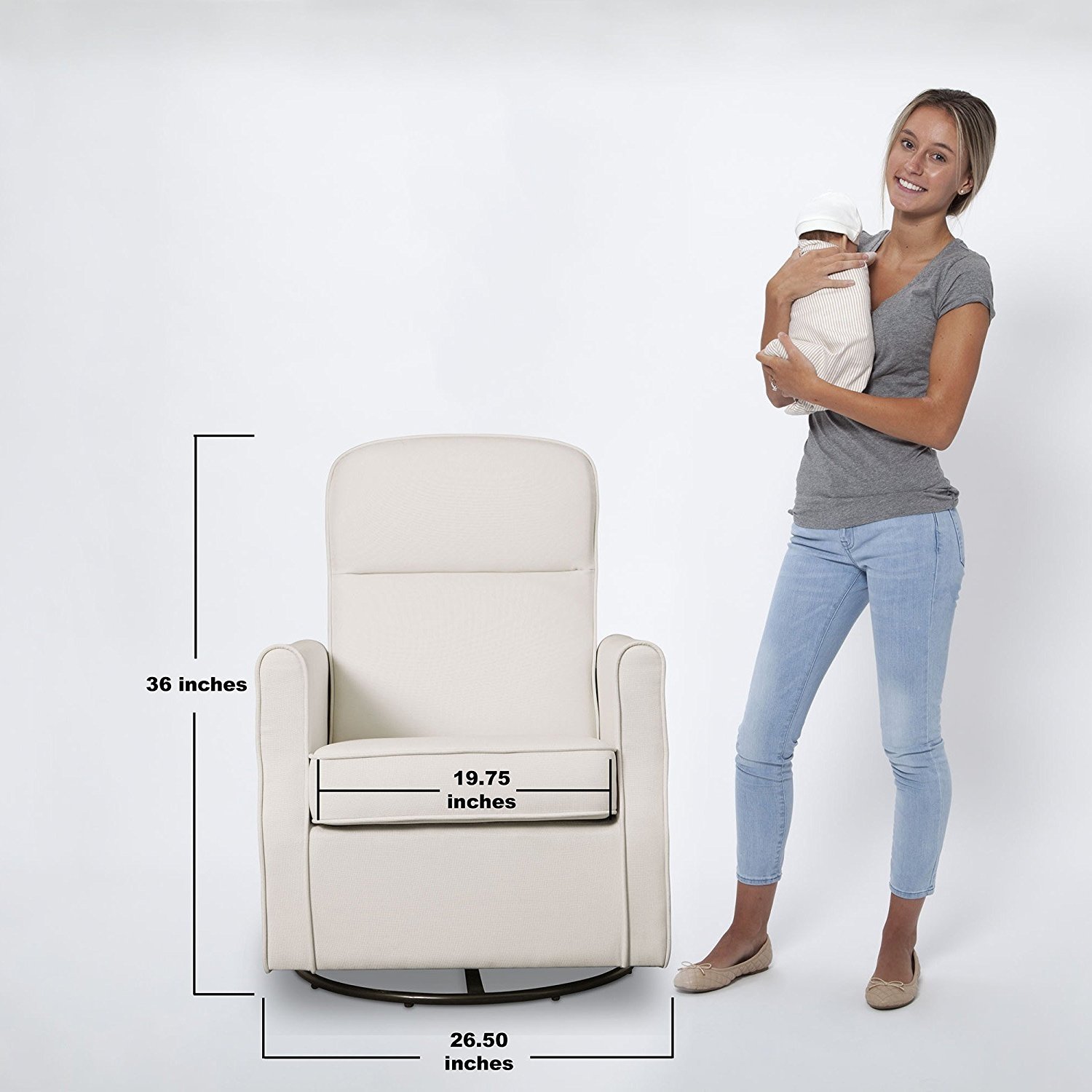 blair slim nursery glider swivel rocker chair