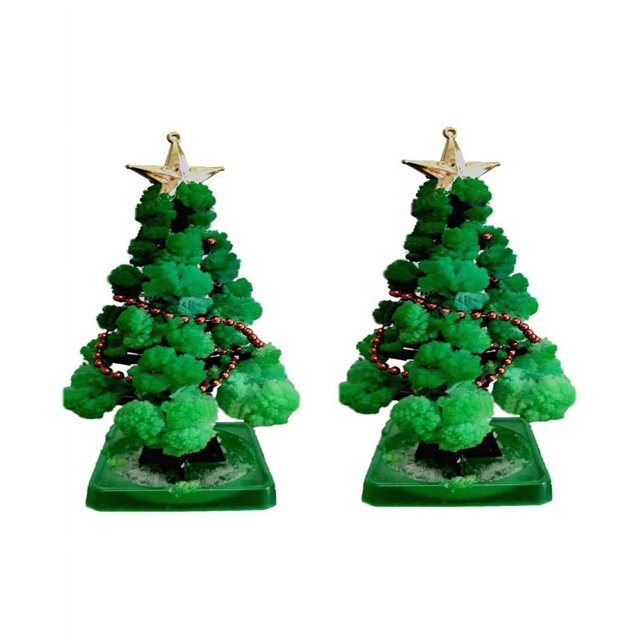 Juego de 2 mini árboles de Navidad mágicos en crecimiento, kits científicos y guía de aprendizaje