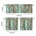 thumbnail image 6 of Vintage Teal Wood Grain 3-Piece Kitchen Curtains Set Kitchen Curtains Sets with Valance for Windows Rod Pocket Machine Washable Kitchen Decor Decorations (54"x18"+2x27.5"x24"), 6 of 6
