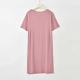 thumbnail image 4 of Women's Soft Short Sleeve Nightgown Crew Neck Stretchy Comfortable Loose Midi Bedroom Loungewear Dress L, 4 of 5