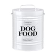 thumbnail image 1 of Contenedor de premios para perros con tapa hermética, tarro de galletas para mascotas, de hierro galvanizado, elegante Blanco, 1 of 9