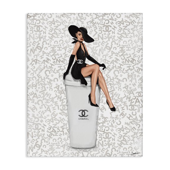 Stupell Industries Lavish Woman & Coffee Beauty & Fashion Painting Gallery Wrapped Canvas Art Print Wall Art, 16 x 20
