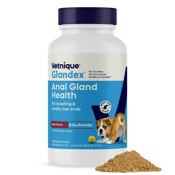 Vetnique Glandex for Dogs Anal Gland & Digestive Support Powder, Beef Flavor, 4 oz