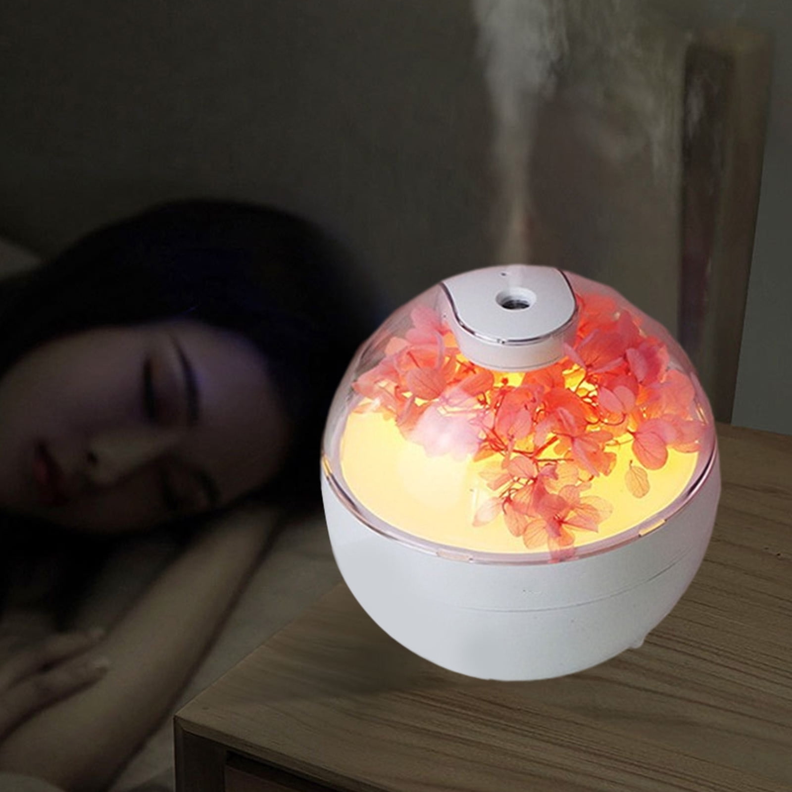 Humidifier for Bedroom,200Ml Everlasting Flower USB Aromatherapy Humidifier (Pink),Air Humidifier for Home Baby Nursery & Plants