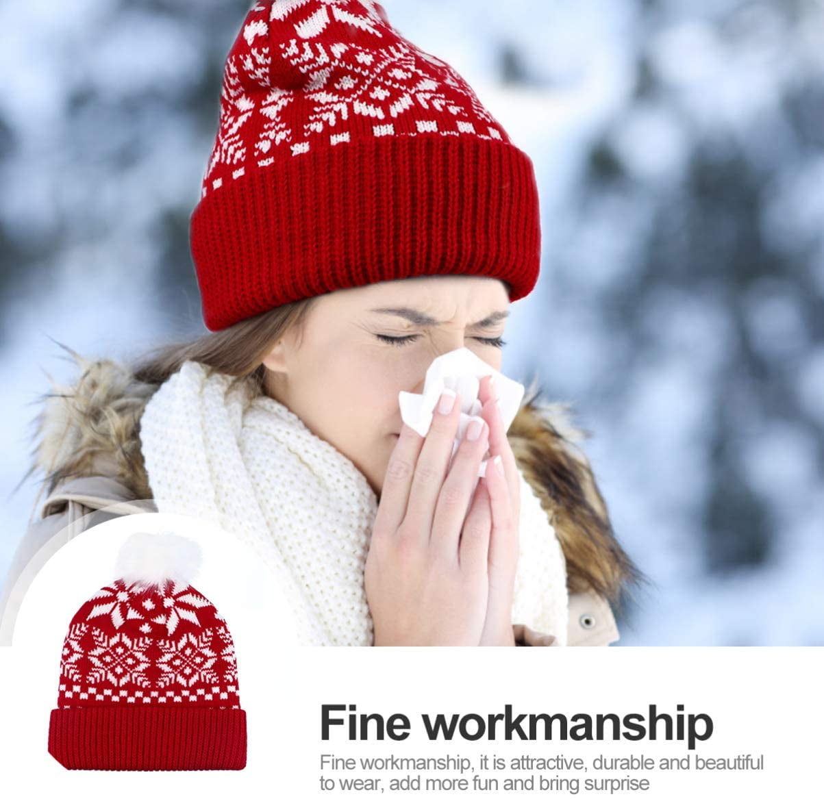 Xmas Knitted Hat Winter Warm Cap 
