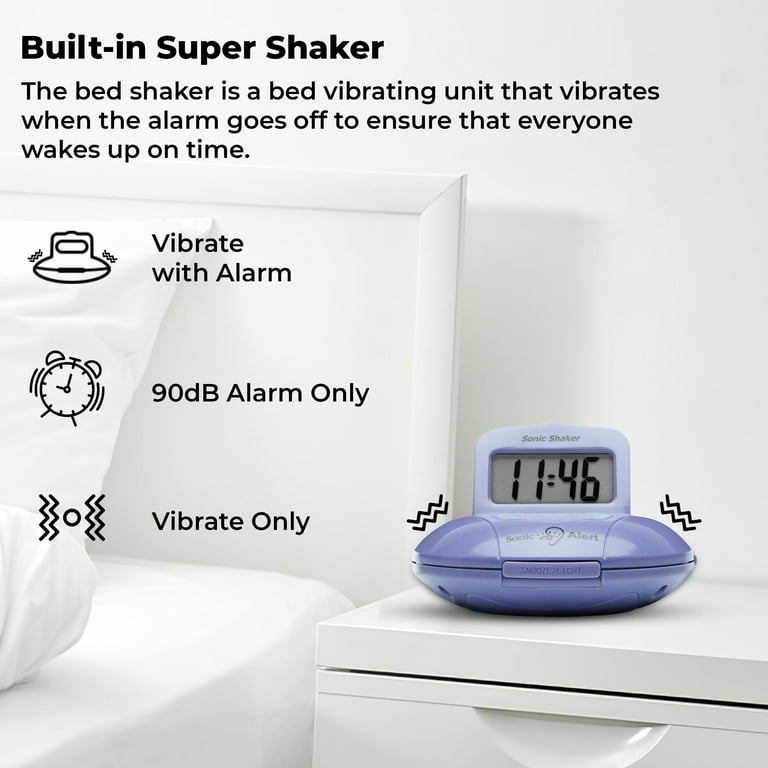 Sonic Alert - Vibrating Sound Wake Light Alarm Clock for Heavy
