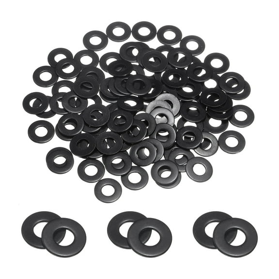 100 Pcs 304 Stainless Steel Flat Washers, 5.6mm ID x 12mm OD x 1mm Thick Black Zinc Plated Metal Washers