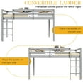 thumbnail image 5 of Ktaxon Wood Loft Bed Twin Size with Ladder, Solid Wood Low Loft Bed Frames for Girls Boys, Gray, 5 of 10