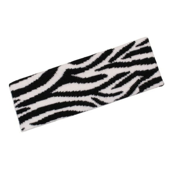 GRABLOOM Winter Warm Headband Hip Hop Black White Cow Print Elastic Hairband Wide Turban