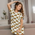 thumbnail image 3 of Naloa Pizza Print Women Nightgowns,Womens Loungewear,Short Sleeve Sleepwear,Comfy Ladies Nightdress, 3 of 6