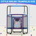 thumbnail image 6 of CITYLE 500LBS Trampoline for Toddlers 4.5FT 54'' Indoor Mini Trampoline for Kids with Enclosure, Basketball Hoop, Swing, Adjustable Bar, Small Toddler Trampoline Gifts for Boys & Girls, 6 of 8