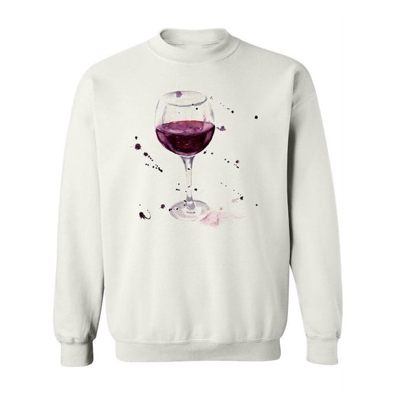 Glass Of Red Wine Design Sweatshirt Women -Image by Shutterstock, Female Medium