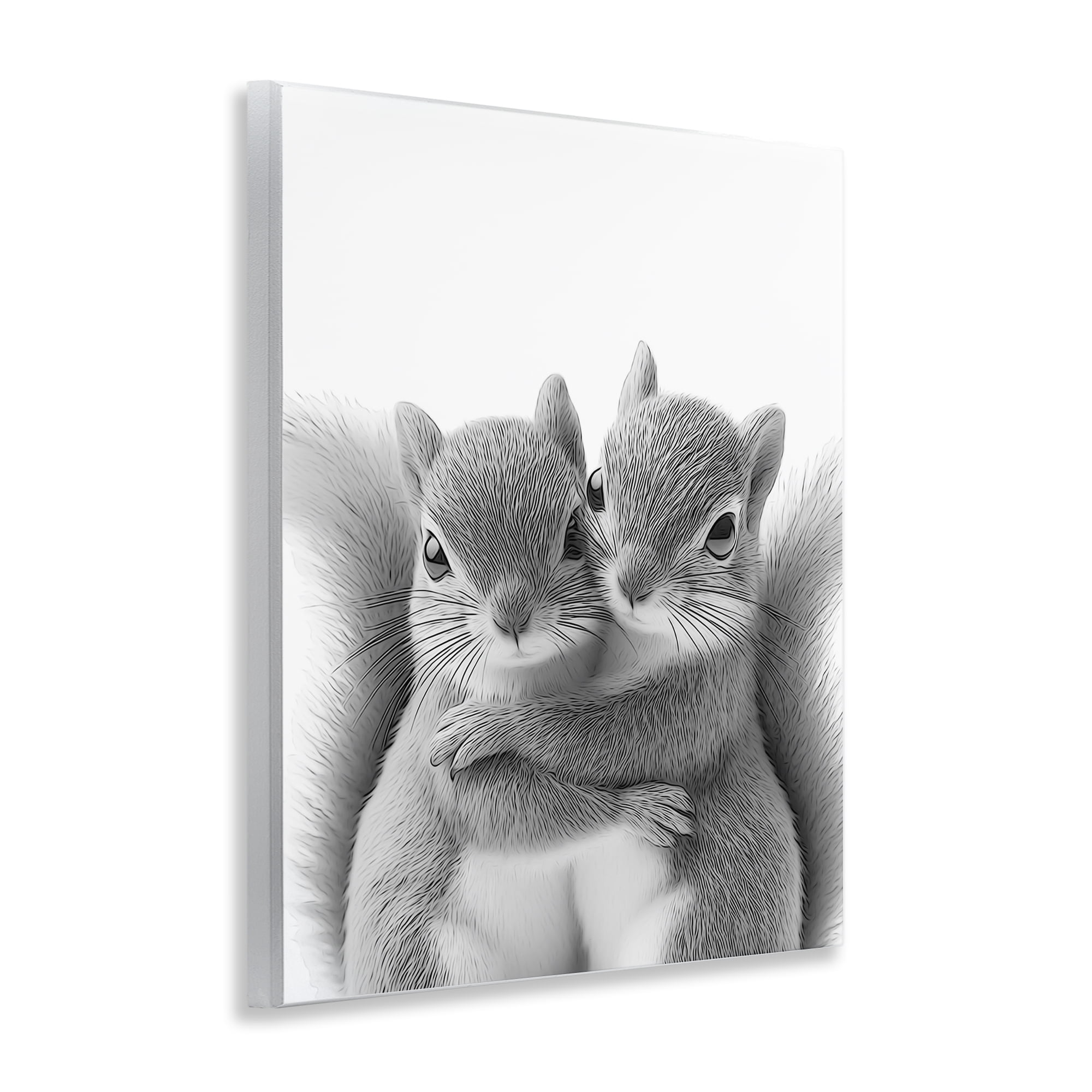 Stupell Industries Hugging Squirrel Pair Animals & Insects Painting Unframed Art Print Wall Art, 11 x 14