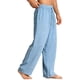 thumbnail image 4 of Ceisia Men's Linen Blend Loose Wide Leg Casual Pants with Elastic Drawstring Waist & Pockets Light Blue M Gifts, 4 of 4