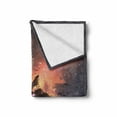 thumbnail image 2 of Fantasy World Soft Flannel Fleece Blanket, Howling Wolf on Rock Surrounded by Bats Birds Scary Dog Wild Life Animals Art, Cozy Plush for Indoor and Outdoor Use, 50" x 70", Multicolor, by Ambesonne, 2 of 6
