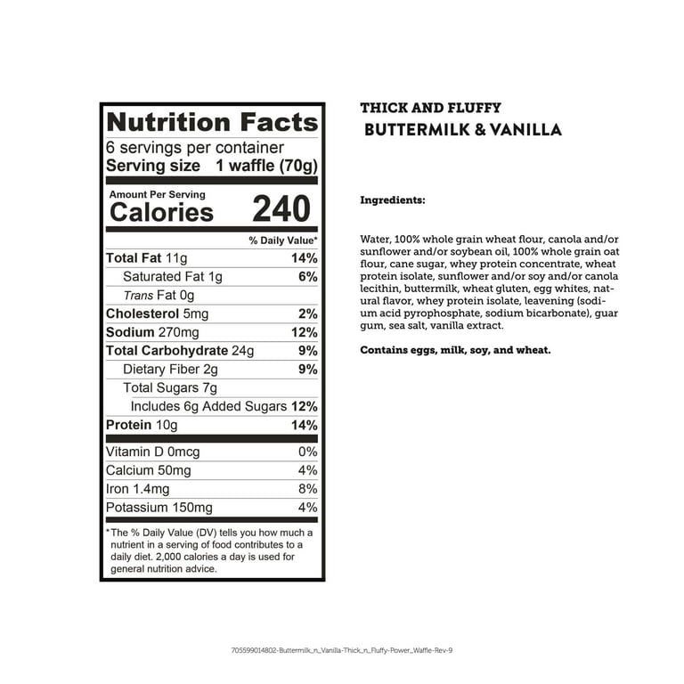 Kodiak Protein Pancakes Nutrition Label v9306.1blu.de