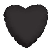 Black 18 Inch Heart Shaped Foil Mylar Balloon [34107]