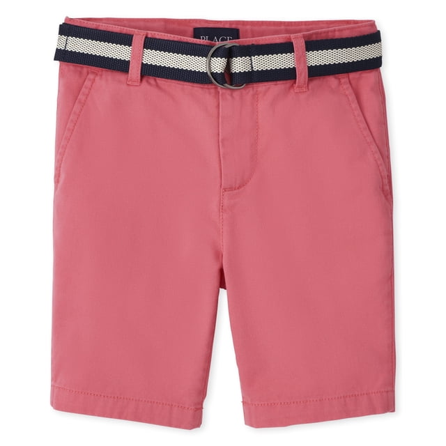 Pantalones cortos The Children's Place de sarga chino de algodón con cinturón para niños