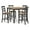 Brown, variant on Bowery Hill Mango Wood White Counter Height Dining Table Set Square Adjustable Levelers 42" Unassembled