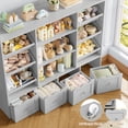thumbnail image 6 of Hiphuta 55" Wide Toy Storage Organizer with 4 Removable Drawers, 4-Tier Kid Bookcase with 6 Bins, Toy Organizer with Bookcase for Kid Bedroom Playroom, Grey, 6 of 9