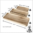 thumbnail image 4 of Oslo 3 Piece Rounded Edge Tray Set, Foxglove Wood, Natural Grain, Clear Stain, Cut Out Handles, Rectangular, 11.75, 15.75 and 19.75 Inches, 4 of 6