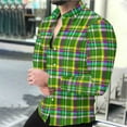 thumbnail image 2 of Mens Sweatshirt 2025 Men’s Button Down Versatile Plaid Shirt Stretch Long Sleeve Casual 2025 Fall Lapel Checkered Dress Shirts, 2 of 8