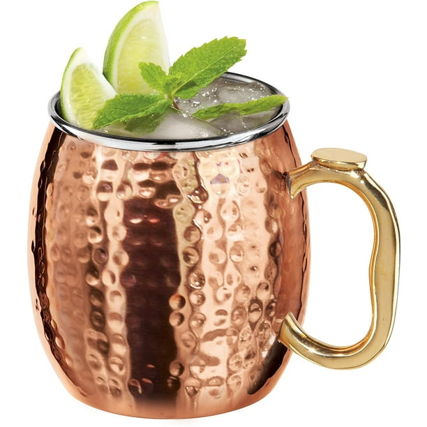 18oz Hammered Moscow Mule Mug, Copper Plated SS (3) - Walmart.com 