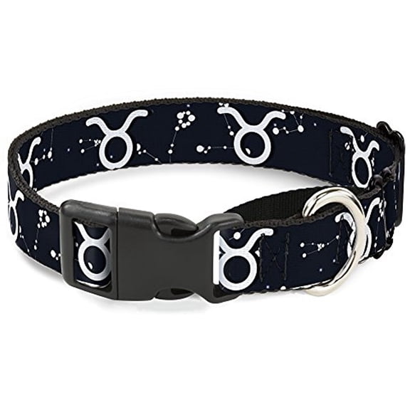 Buckle-Down MGC-W32645-L Zodiac Taurus Symbol Constellations Black White Martingale Dog Collar
