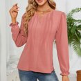thumbnail image 7 of Oplxuo Womens Tops Dressy Casual Long Sleeve Shirts V Neck Chiffon Blouses Fall Outfits for Women 2025, 7 of 7