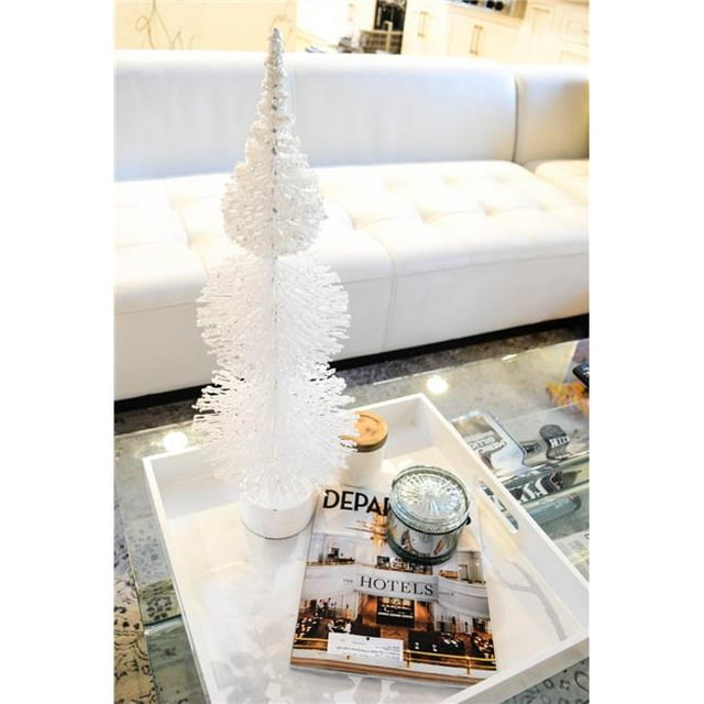 Admired by Nature ABN4X005-WHT 25 in. Christmas White Bottle Brush Tree