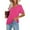 Hot Pink, variant on LOVZFMLL Women's T-Shirts V Neck Casual Short Sleeve Summer Tops Loose Fit Fashion Basic Tees Solid Beach Vocation Shirts Brown M