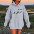 thumbnail image 5 of ShiShine Hoodies for Women Long Sleeve Love Printed Oversized Sweatshirts Drawstring Loose Fit Pullover Tops with Pocket, 5 of 5