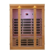 ALEKO IF3HEM Indoor Three-Person Canadian Hemlock Infrared Sauna, Multi-Colored Light Spectrum