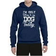 thumbnail image 2 of Wild Bobby I'm Only Talking to My Dog Today Dog Lover Unisex Graphic Hoodie Sweatshirt, Navy, X-Large, 2 of 5