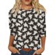 thumbnail image 1 of Camiseta informal de manga larga con estampado de fantasmas de Halloween para mujer: top festivo para las fiestas, 1 of 5