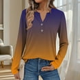 thumbnail image 2 of Ahuyic Womens Plus Size Top, Casual Long Sleeve Blouse For Autumns And Winter, Fashion Womens Casual Printed V-Neck Long Sleeve T-shirt Blouse Zipper Tops, 2 of 7