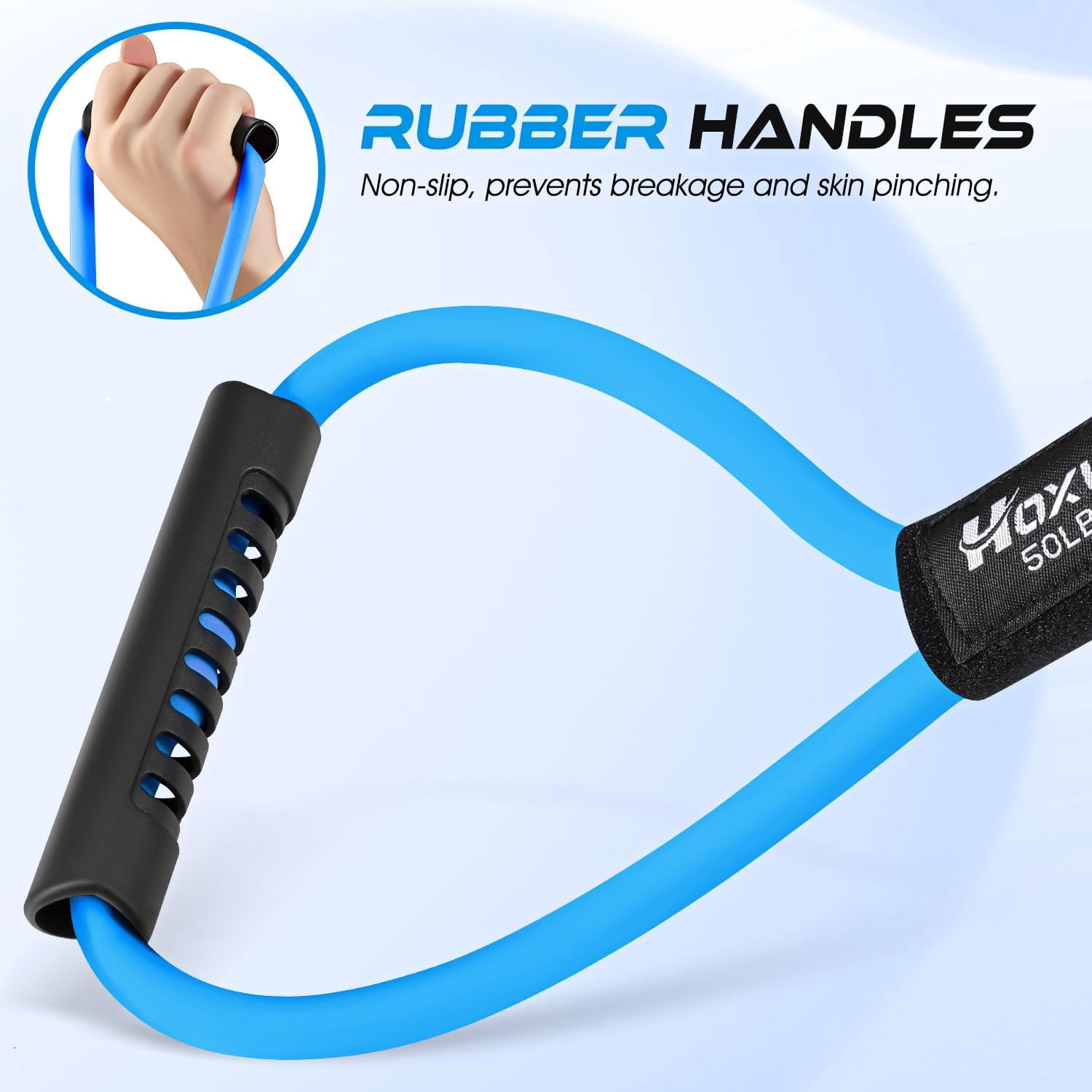 JJEAN-Resistance Bands, Figure 8 Resistance Band, Exercise Bands with Handles, Weights Workout Bands for Arms, Back, Shoulder, Leg, Physical Therapy, Pilates, Home Workout Equipment That Replace Dumb