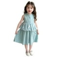 thumbnail image 4 of DHFJKG Dress Girls Summer Dresses Casual Sleeveless Vest Bowknot Pleated Dress For Toddler Kids Age 2 8 Elastic Waist Play Outfit Comfortable Breathable Trendy Sundress, 4 of 4