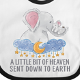 thumbnail image 4 of Inktastic A Little Bit of Heaven Sent Down to Earth Cute Elephants Boys or Girls Baby Bib, 4 of 4