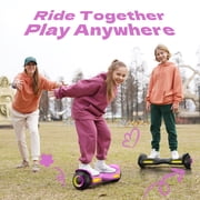 MIHOVER 6.5 Kids Self Balancing All-Terrain Self-Balancing Scooter - Ride on Toys UL 2272 Certified,LED Lights,Bluetooth Speaker,7.75mph,Max Load 176 lbs-Pink