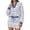 Blue, variant on MDUKONU Women's Stripecasual Two-Piece Set with Sweatshirt and Skirt for Daily and Travel Long Sleeve Skort Outfit Green S