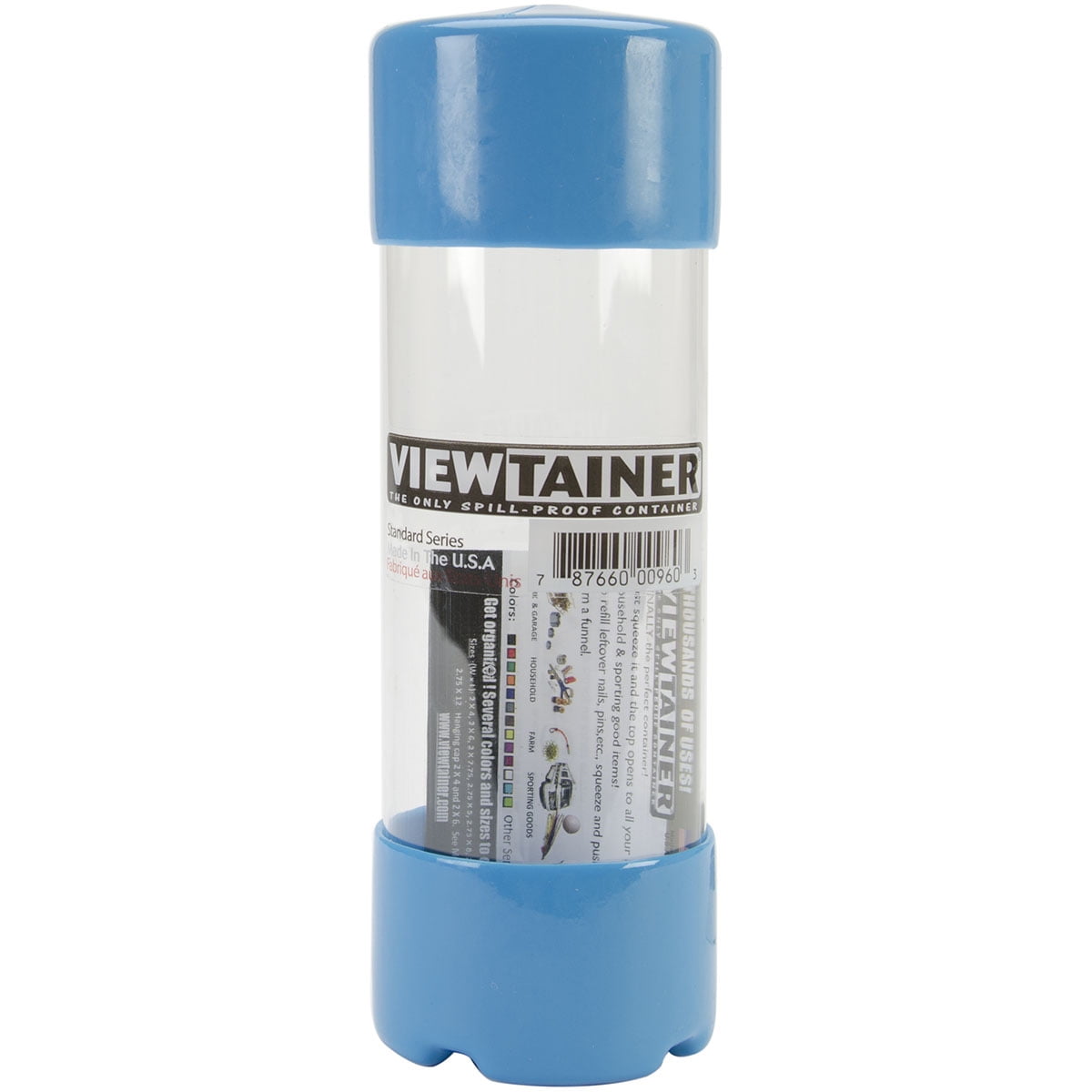 Viewtainer Slit Top Storage Container 2"X6"Sky Blue