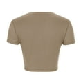 thumbnail image 6 of Htigea Clearance Womens Summer Crop Tops Short Sleeve Round Neck T-Shirts Loose Fit Casual Blouse Today Sales Khaki,M, 6 of 6