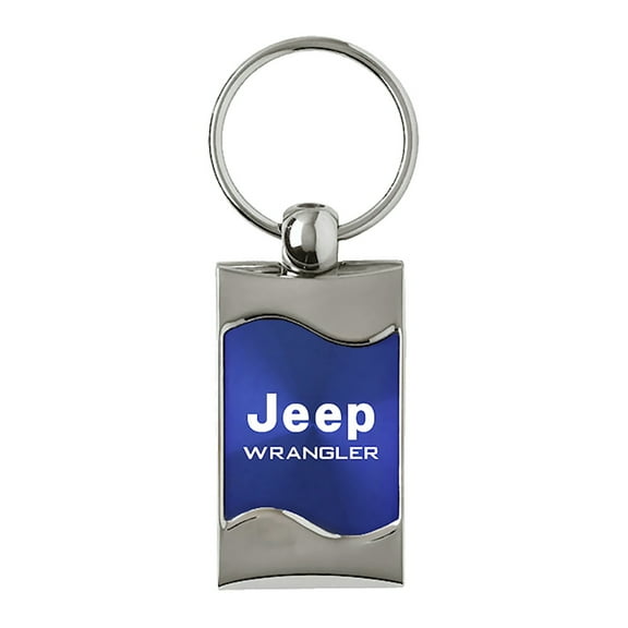 Au-TOMOTIVE GOLD Wrangler Rectangular Wave Blue Key Fob